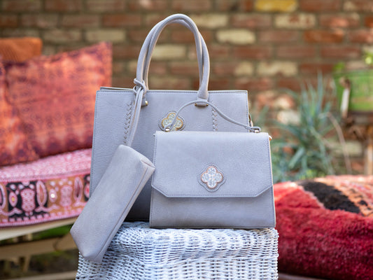 GINA 3 in 1 Tote with Matching Top Handle Crossbody Set