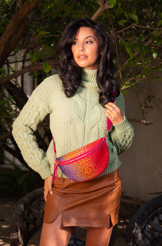 GLORIA Embre Croc Embossed Fanny Pack/Sling Bag